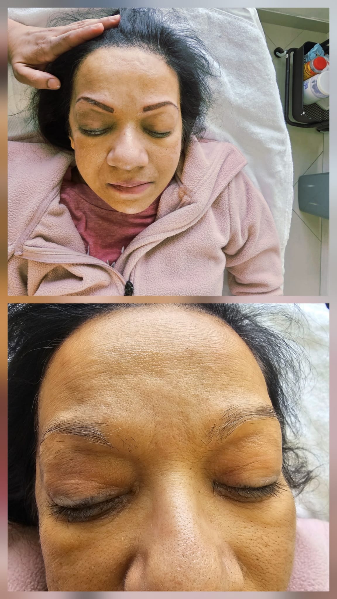 Ombre eyebrow treatment before and after